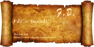 Für Dezső névjegykártya