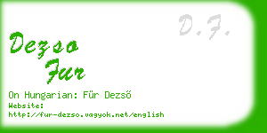 dezso fur business card