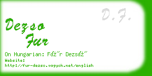 dezso fur business card